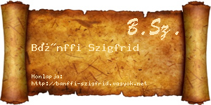 Bánffi Szigfrid névjegykártya